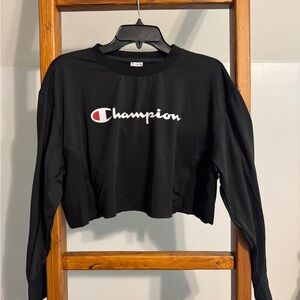Champion Black Cropped Long Sleeve